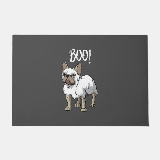Frenchie Ghost Kostüm Funny Bulldog Halloween Fußmatte (Vorderseite)