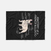 Frenchie Gift | Anatomie eines französischen Bulld Fleecedecke (Vorderseite (Horizontal))
