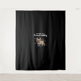 Frenchie Gift Anatomie eines französischen Bulld Wandteppich