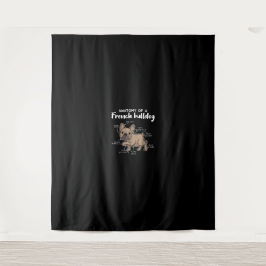 Frenchie Gift | Anatomie eines französischen Bulld Wandteppich (Vorderseite)