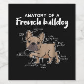 Frenchie Gift | Anatomie eines französischen Bulld Weinetikett (Einzelnes Label)