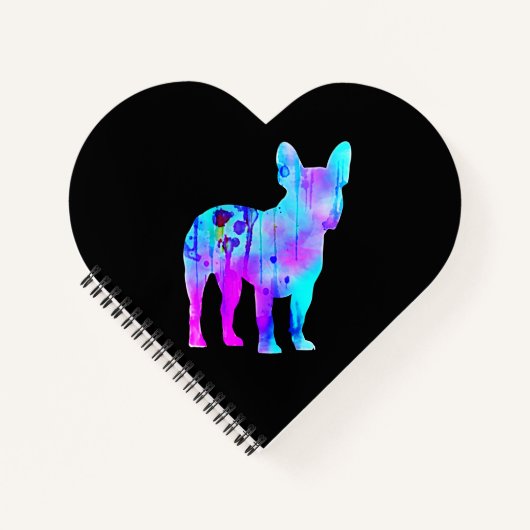 Frenchie Gift | Farbenfrohe Gezeichnet Bulldog Notizblock (Vorderseite)
