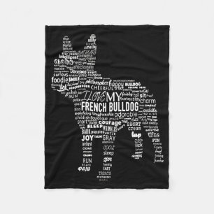 Frenchie Gift I Liebe mein Bulldoge Fleecedecke