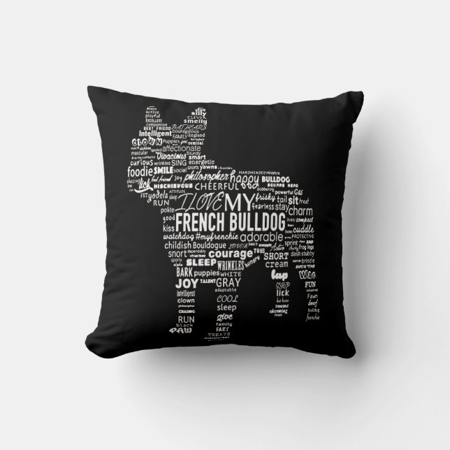 Frenchie Gift | I Liebe mein Bulldoge Kissen (Vorderseite)