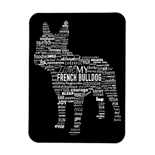 Frenchie Gift | I Liebe mein Bulldoge Magnet (Vertikal)