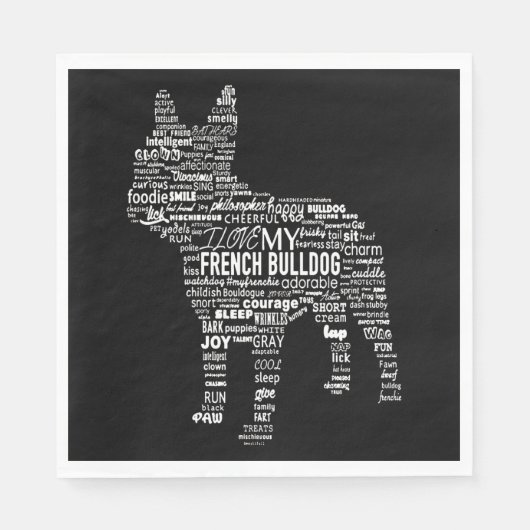 Frenchie Gift | I Liebe mein Bulldoge Serviette (Vorderseite)