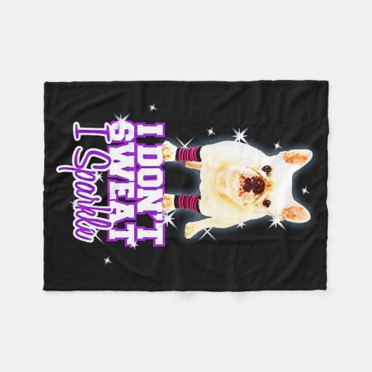 Frenchie Gift | Ich schwitze nicht, wenn ich spark Fleecedecke (Vorderseite (Horizontal))