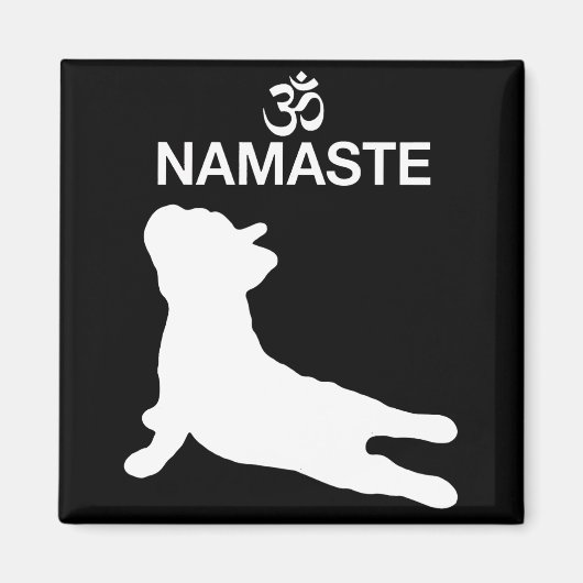 Frenchie Gift | Namaste French Bulldog Gift Magnet (Vorne)