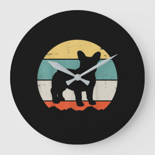 Frenchie Gift Vintage French Bulldog Gift Große Wanduhr