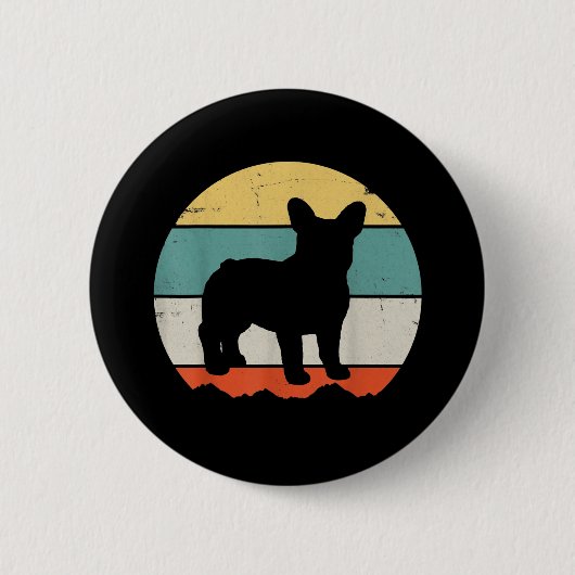 Frenchie Gift | Vintages Französisches Bulldog-Ges Button (Vorderseite)