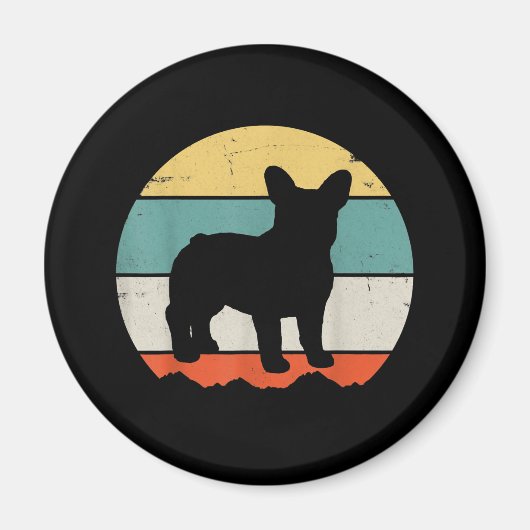 Frenchie Gift | Vintages Französisches Bulldog-Ges Magnet (Vorne)