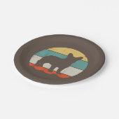 Frenchie Gift | Vintages Französisches Bulldog-Ges Pappteller (Schrägansicht)