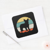 Frenchie Gift | Vintages Französisches Bulldog-Ges Quadratischer Aufkleber (Umschlag)