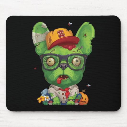 Frenchie Gift | Zombie French Bulldog Mousepad (Vorne)