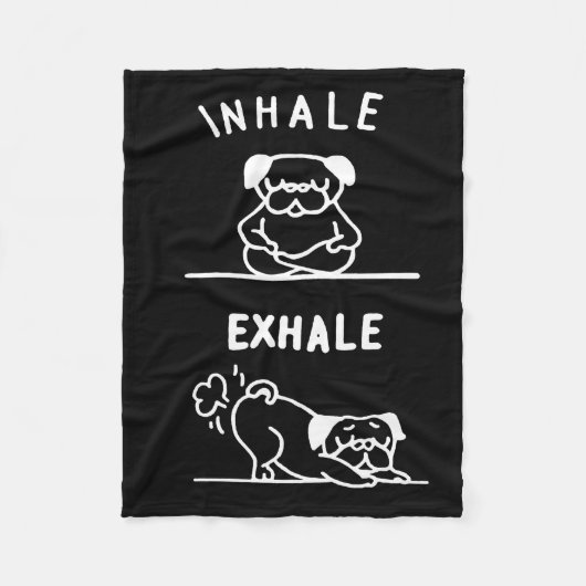Frenchie Gift | Zur Inhalation von Exhale Fleecedecke (Vorderseite)