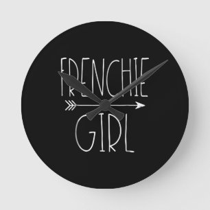 Frenchie Girl T I Liebe My French Bulldog Dog Mama Runde Wanduhr