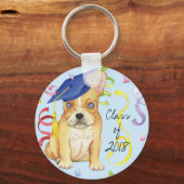 Frenchie Graduate Schlüsselanhänger (Vorderseite)