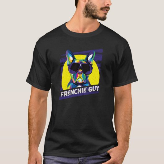 Frenchie Guy Dog Dad Humor Fur Dad French Bulldog  T-Shirt (Vorderseite)