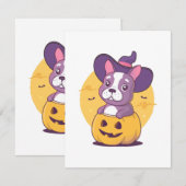 Frenchie Halloween Begleitkarte (Vorne/Hinten)