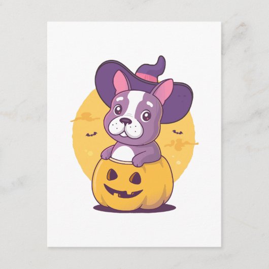 Frenchie Halloween Begleitkarte (Vorderseite)