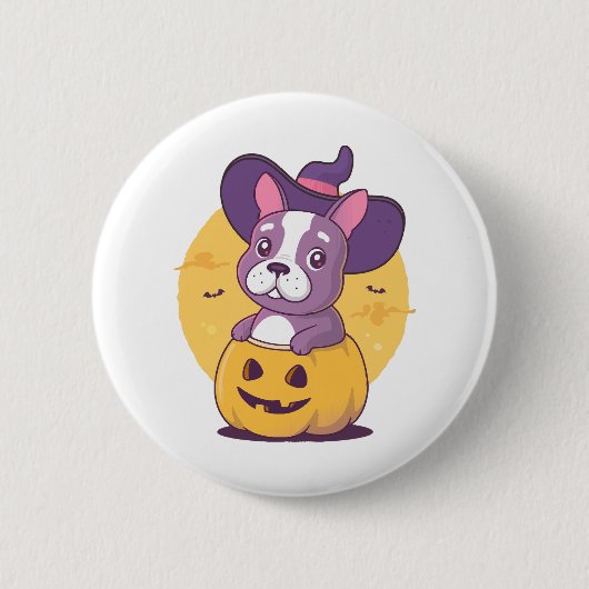 Frenchie Halloween Button (Vorderseite)