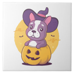 Frenchie Halloween Fliese