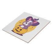 Frenchie Halloween Fliese (Seite)