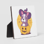 Frenchie Halloween Fotoplatte (Vorderseite)