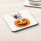 Frenchie Halloween Getränkeuntersetzer (Linke Seite)