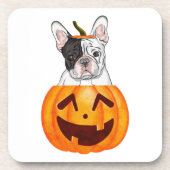 Frenchie Halloween Getränkeuntersetzer (Vorderseite)