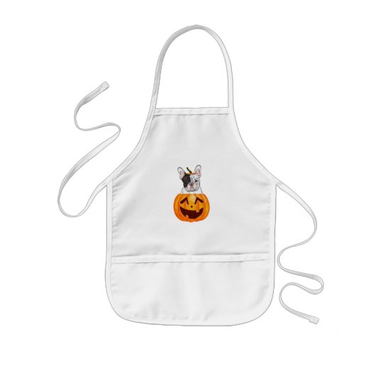 Frenchie Halloween Kinderschürze (Vorne)