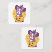 Frenchie Halloween Quadratische Visitenkarte (Vorne/Hinten)