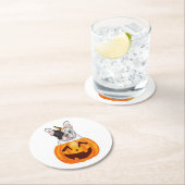 Frenchie Halloween Runder Pappuntersetzer (Vor Ort)