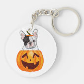 Frenchie Halloween Schlüsselanhänger (Rückseite)