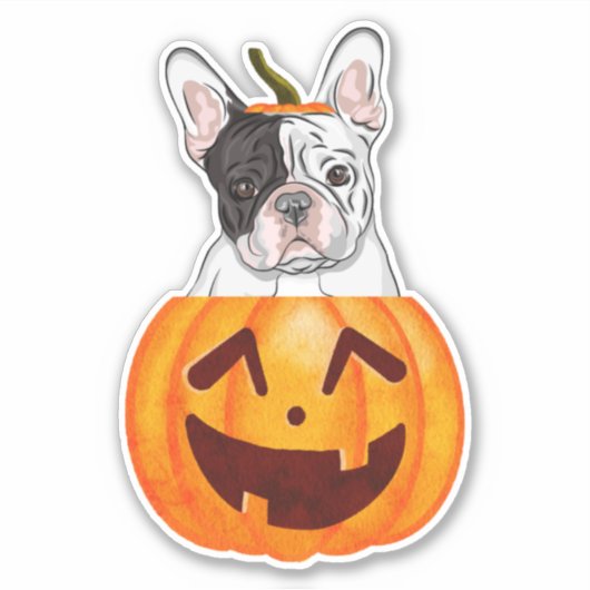 Frenchie Halloween Sticker (Vorderseite)