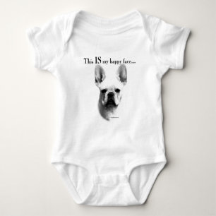 Frenchie Happy Face Baby Strampler