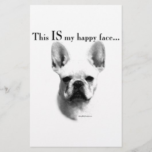 Frenchie Happy Face Briefpapier (Vorderseite)