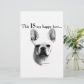 Frenchie Happy Face Briefpapier (Stehend Vorderseite)