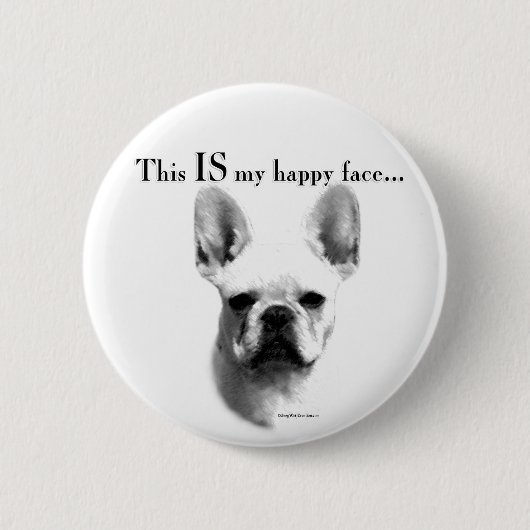 Frenchie Happy Face Button (Vorderseite)