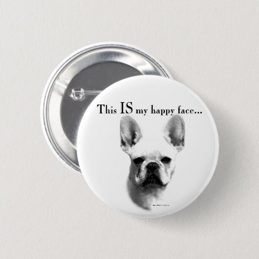 Frenchie Happy Face Button (Vorne & Hinten)