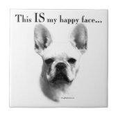Frenchie Happy Face Fliese (Vorderseite)