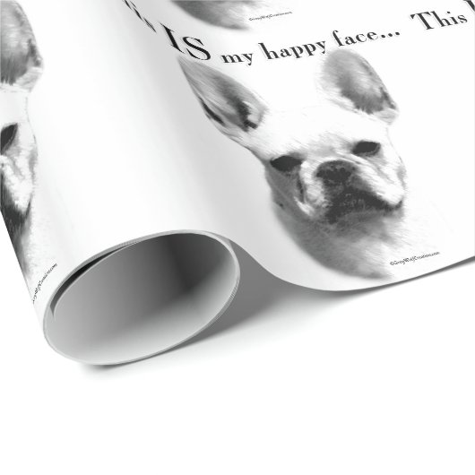Frenchie Happy Face Geschenkpapier (Rolleneckpunkt)
