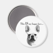 Frenchie Happy Face Magnet (Vorderseite/Rückseite)