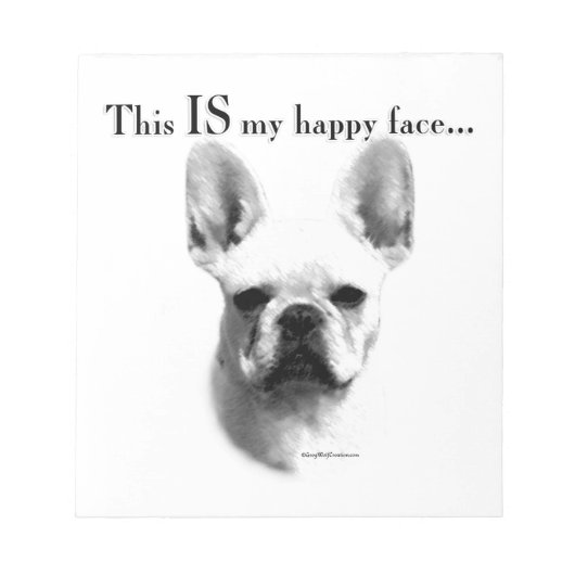 Frenchie Happy Face Notizblock (Vorderseite)