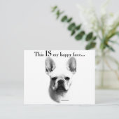 Frenchie Happy Face Postkarte (Stehend Vorderseite)