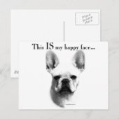 Frenchie Happy Face Postkarte (Vorne/Hinten)