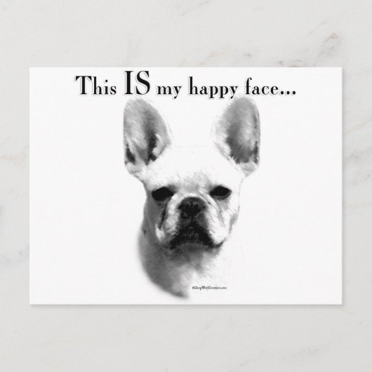 Frenchie Happy Face Postkarte (Vorderseite)