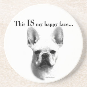 Frenchie Happy Face Sandstein Untersetzer