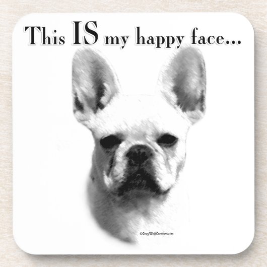 Frenchie Happy Face Untersetzer (Vorderseite)