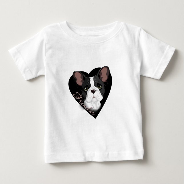 Frenchie Herz Baby T-shirt (Vorderseite)